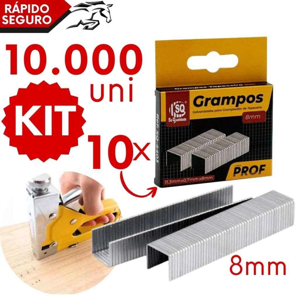 Grampo de Tapeceiro 8mm Para Grampeador Manual Tapeçaria Madeira Artesanato Decoração