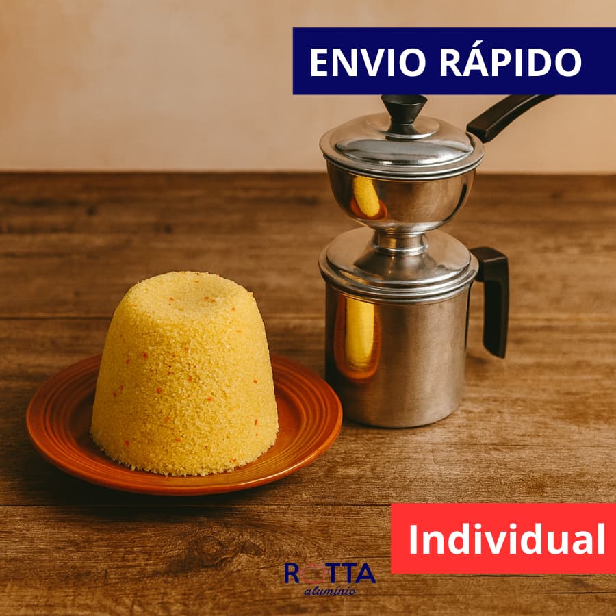 CUSCUZEIRA 2 EM 1 INDIVIDUAL A VAPOR  NORDESTINA TETA DE MOÇA EM ALUMINIO CUSCUZEIRA E CANECA PRA FERVER ÁGUA CUSCUZ