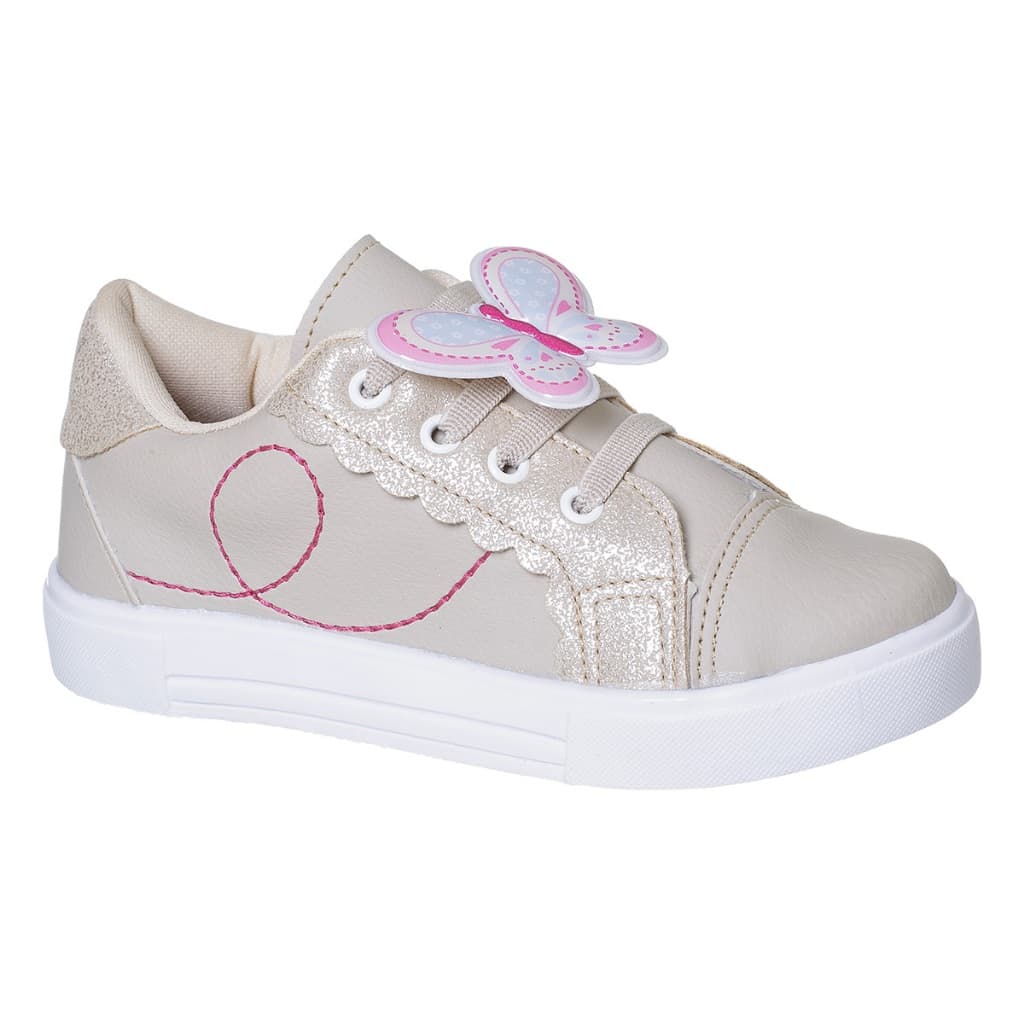 Tênis Infantil Meninas Tênis Calce Fácil Rosa Casual Tenis Feminino Infantil Borboleta