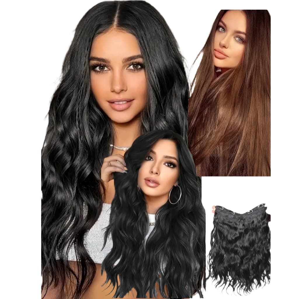 Aplique Cabelo Tela U Tic Tac 4 Presilhas | Idêntico Cabelo Humano organico  Ultra Realista | Fácil e Volume Natural
