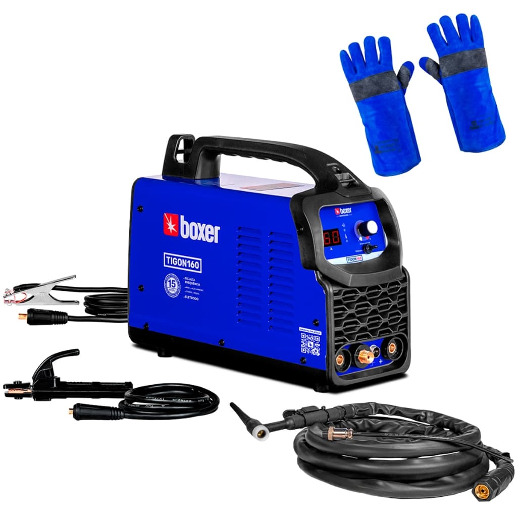 Máquina Inversora de Solda 160Amp 220V MMA TIG Tigon160 + Luva Para Soldador 300° Boxer