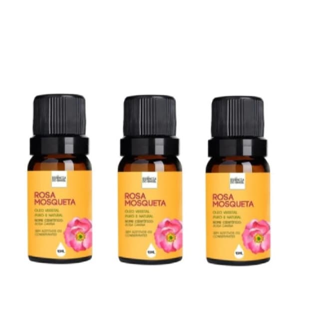 Kit 3 Óleo Vegetal Rosa Mosqueta 10ml - Essência do Brasil