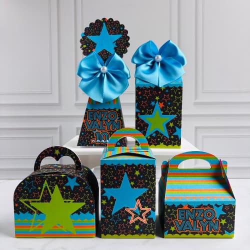 Kit Personalizado Neon menino | PEGUE E MONTE personalizado | Lembrancinhas Festa | Lembrancinhas