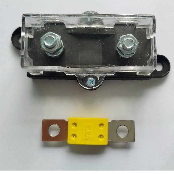Porta Fusivel Grande ANL + Fusível 100A Para Som Automotivo Permak