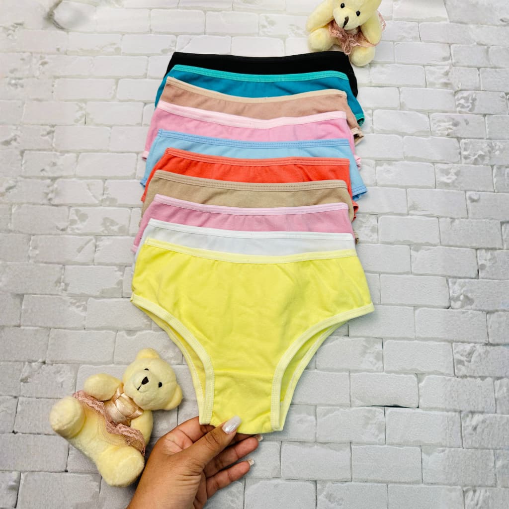 Kit C/12 Calcinhas Infantis Feminina 100% Algodão Cores Variadas Confortável Menina Calcinha Criança