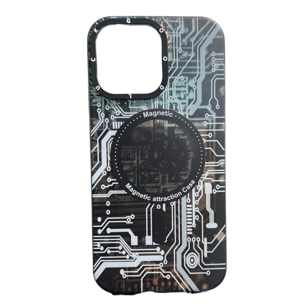 Capinha Para Iphone 14 Pro MAX Azul Transparente Rose Estampa Placa Mae