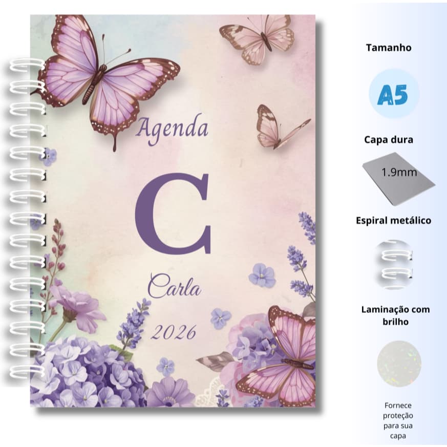 Agenda 2026 personalizada com nome- sua arte
