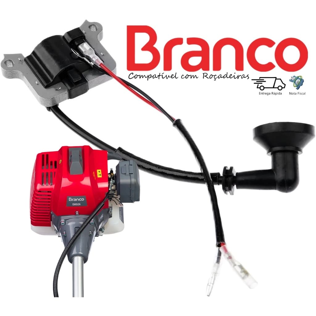 Bobina Módulo Ignição Roçadeira Gasolina Branco Br 43cc / 52cc