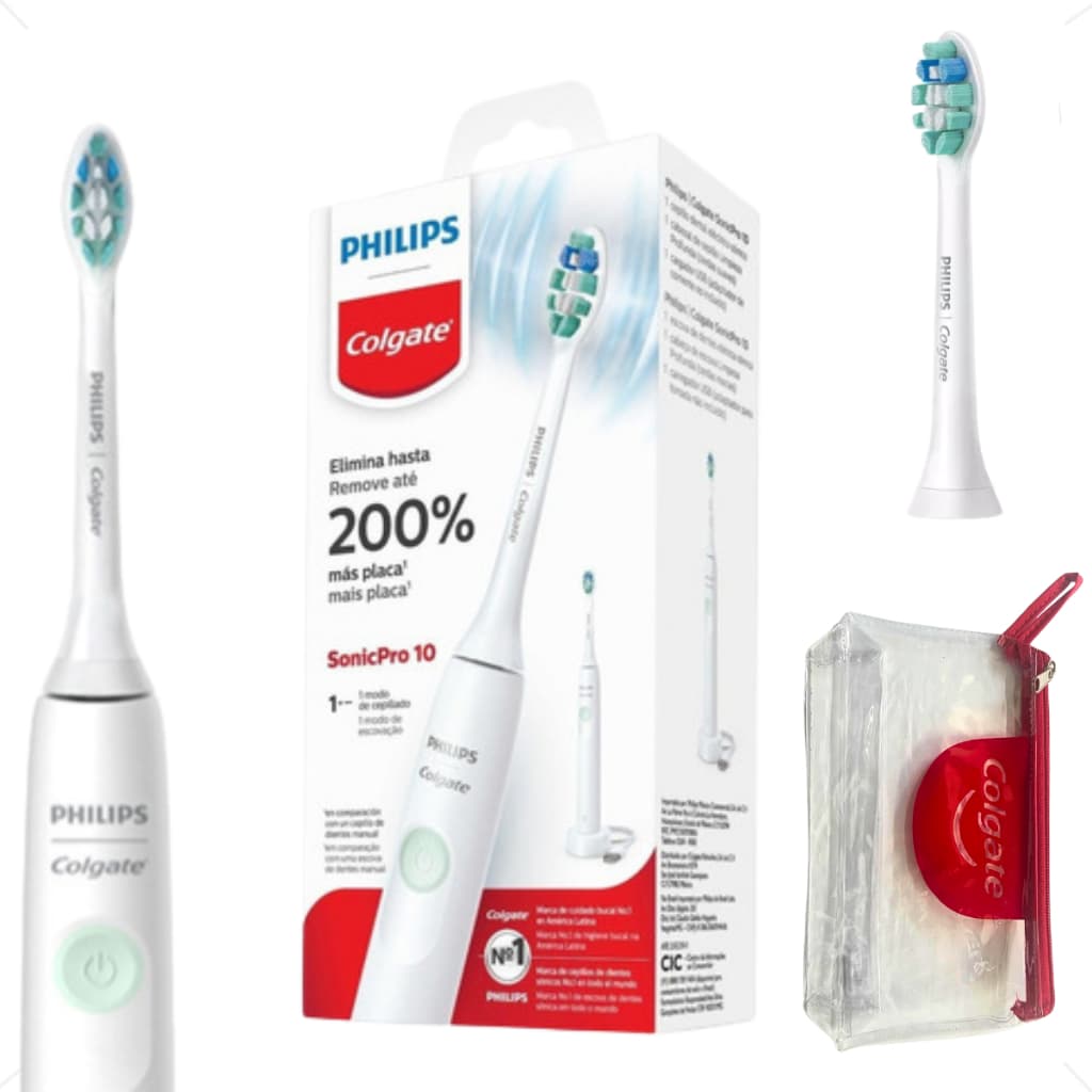 Kit Escova De Dente Elétrica Sonicpro 10 Philips Colgate 127V/220V + Brinde