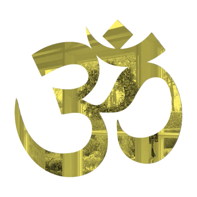 Mandala Mantra Om "aum" Quadro para sala de estar moderno decorativo yoga Acrilico Espelhado Dourado
