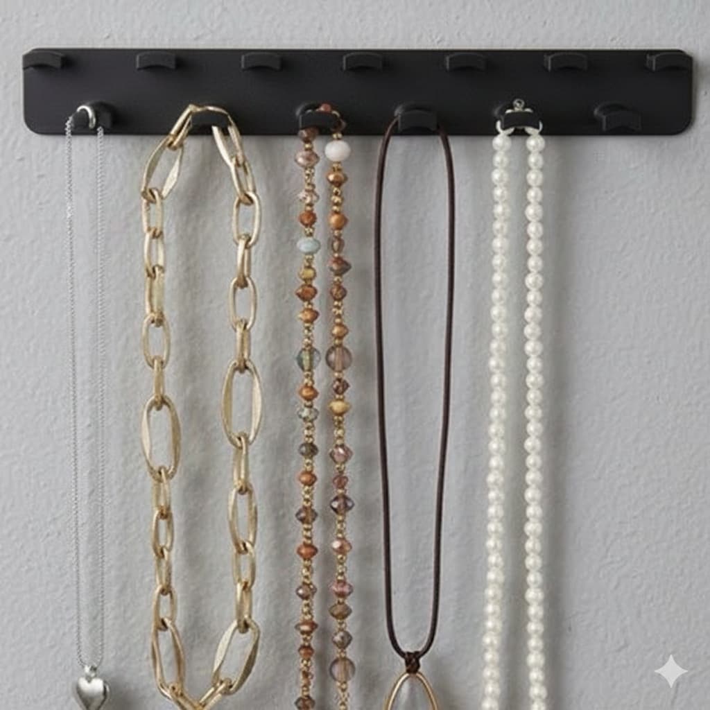 Organizador Porta Colar Parede Bijuteria Com Dupla Face Decoração Plástico Resistente