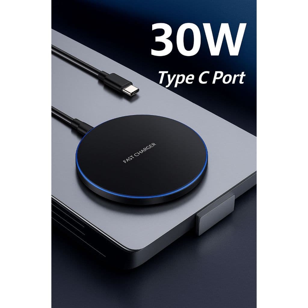 Carregador por Indução Ultra Rápido 30W – Compatível com todos celulares com carregamento sem fio