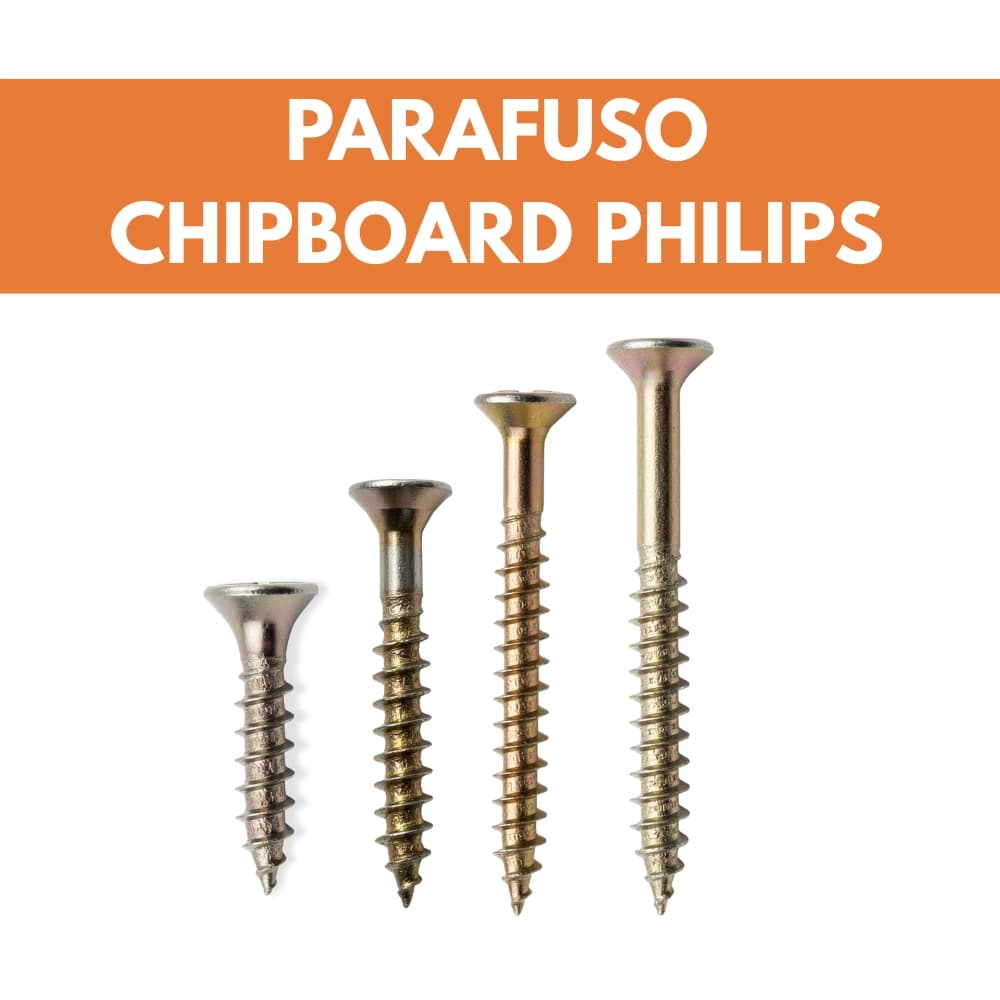 Kit Parafusos Chipboard Cabeça Chata Kits Parafusos Marcenaria Armário MDF Múltiplos Tamanhos