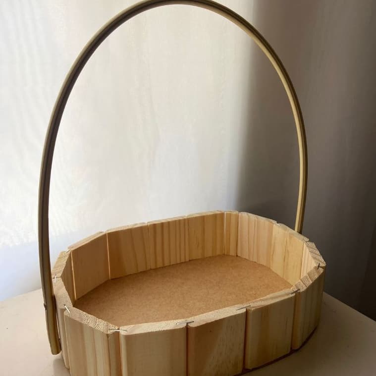 KIT 5 / 10 / 15 Cesta Oval Com Alça Dupla De Madeira Pinus G Decorativa Presentes Namorados Cestas