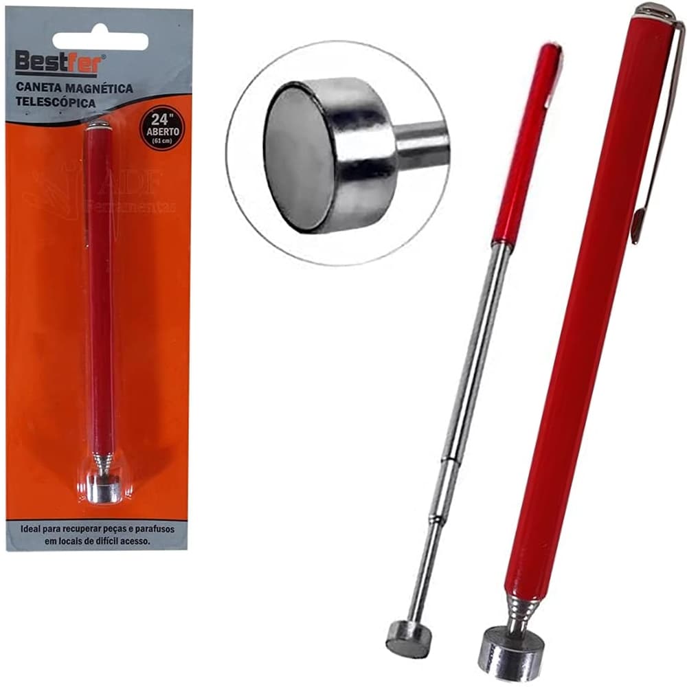 Caneta Magnetica Telescopica de Aluminio 61cm Aberta