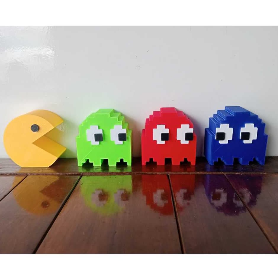 Kit Pac-Man Decoração Geek 4 peças ou peças individuais
