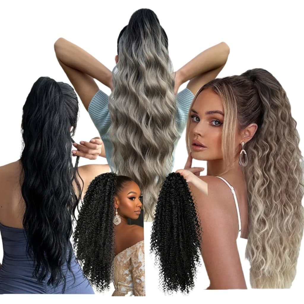 Rabo de Cavalo Afro Orgânico 100% Realista | Cabelo organico Idêntico Humano | Crespo Cacheado Volumoso |
