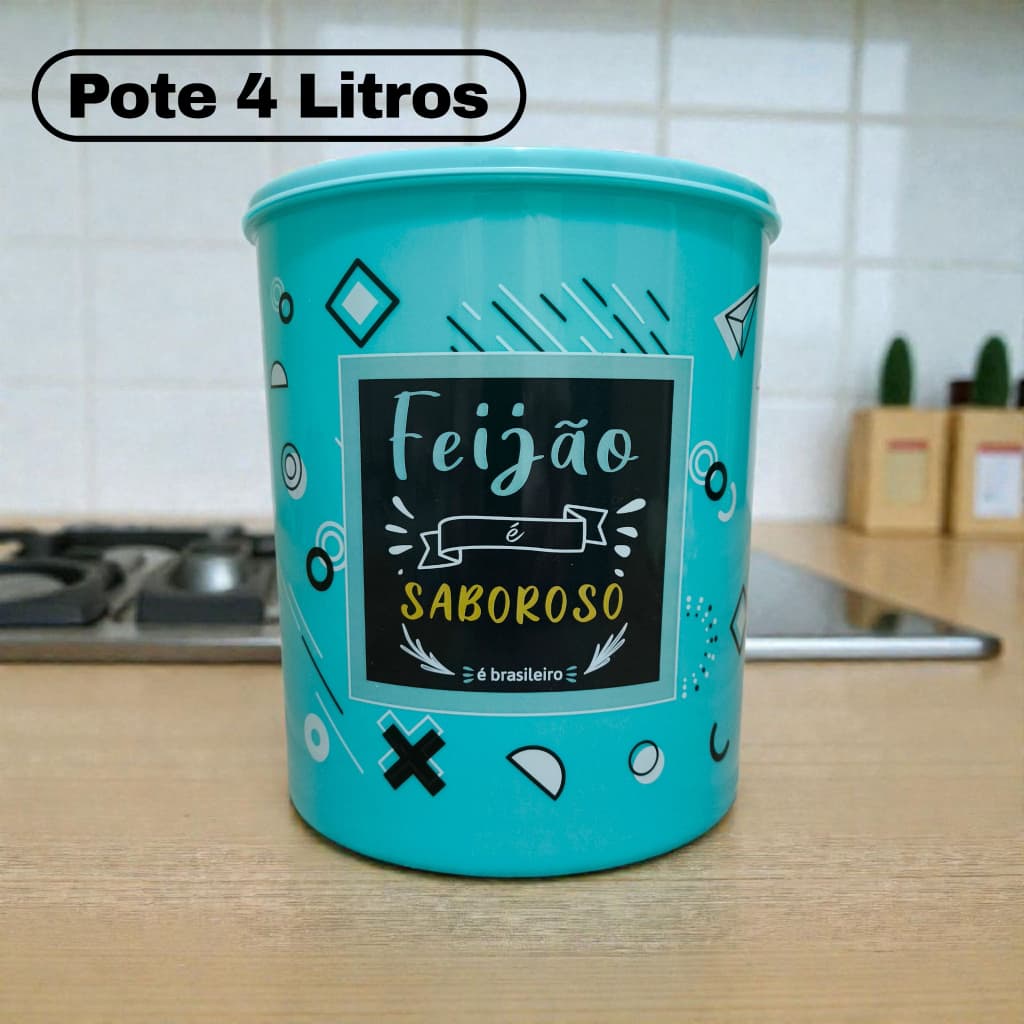 Pote Plástico Organizador Feijão 4 Litros