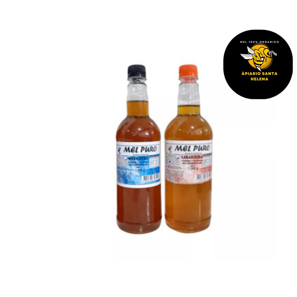 Kit 2 Mel Puro 100% Orgânico Florada Laranjeira e Silvestre 1,3kg