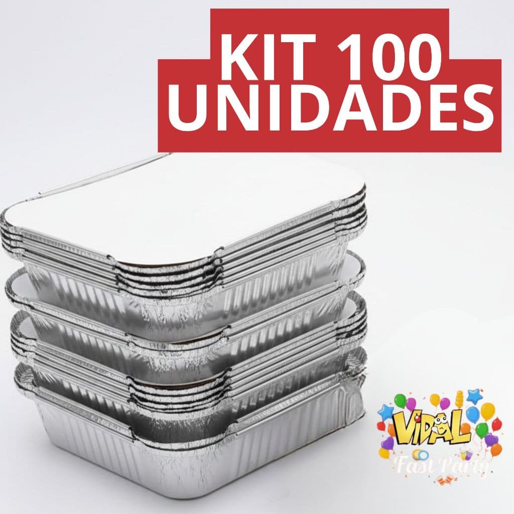 Kit 100 Marmitinha Marmita De Alumínio Com Tampa Descartável 220ml Para Bolo Empadão Doce Lembrança