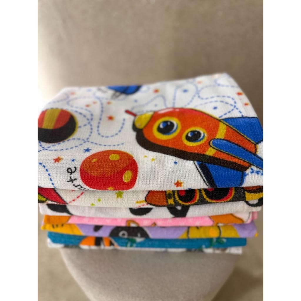 Jogo Kit Toalha Infantil 5 Unidades Estampa Desenho Microfibra
