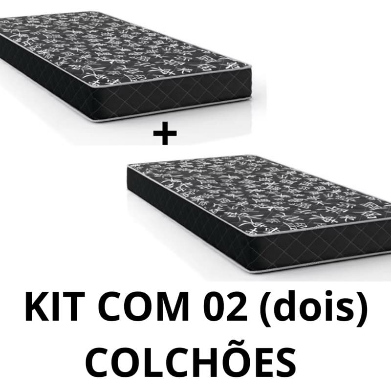 KIT COM 2 COLCHÕES 88 D20 12cm de altura DE SOLTEIRO ESPUMA DENSIDADE20