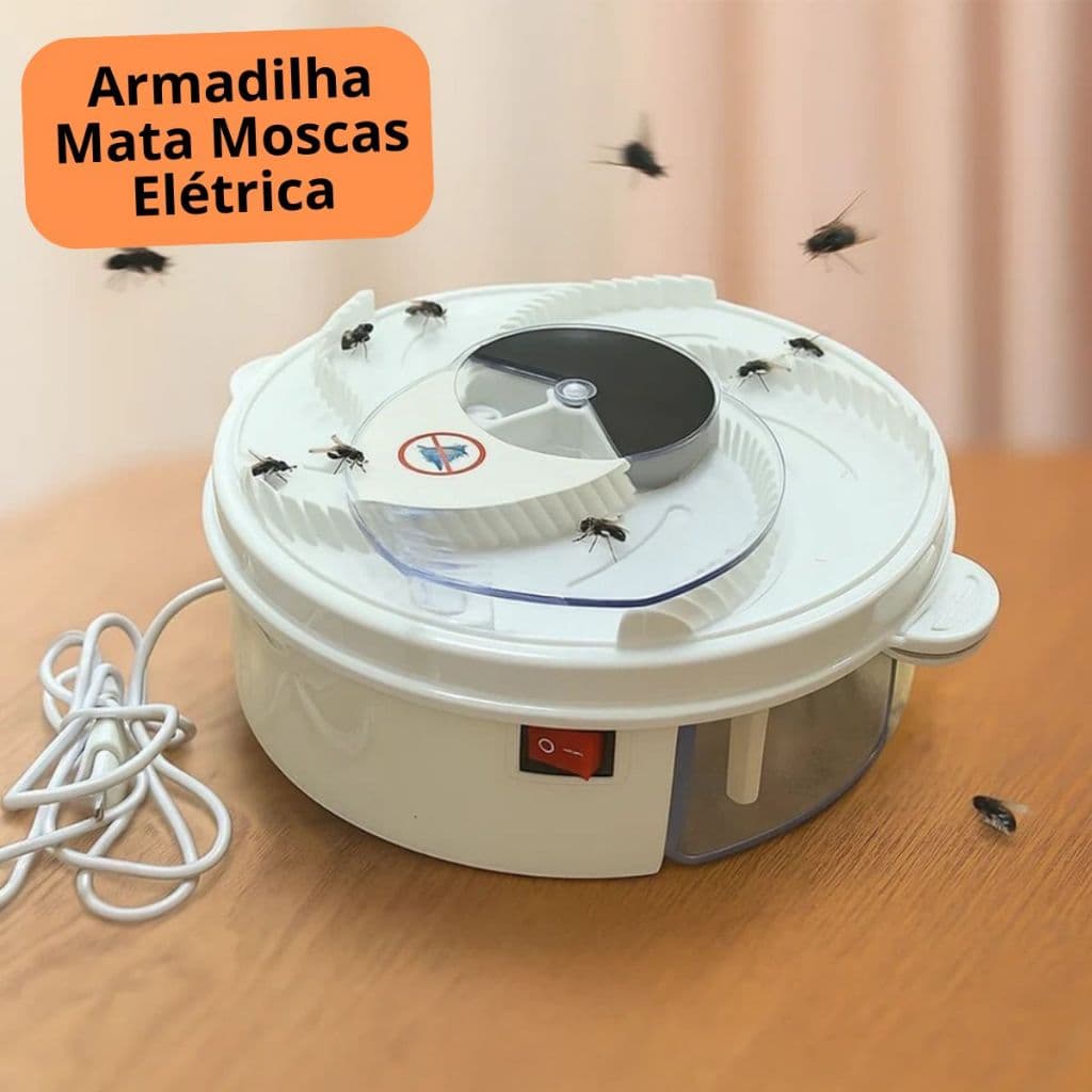 Armadilha Mata Moscas Elétrica Com Cabo USB Sem Barulho e Química Pega Elimina Máquina Tecnologia