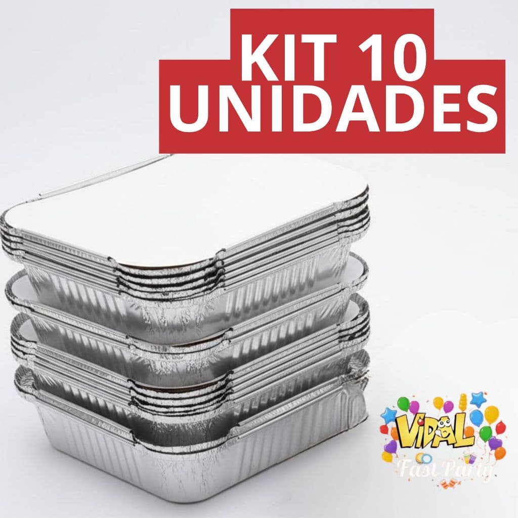 Kit 10 Marmitinha Marmita De Alumínio Com Tampa Descartável 220ml Para Bolo Empadão Doce Lembrança