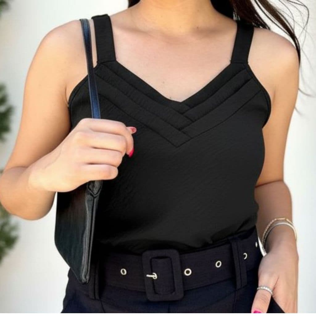 Blusa Elegante Social Regata Feminina Alça Lisa Shiki Conforte ENTREGA RAPIDA
