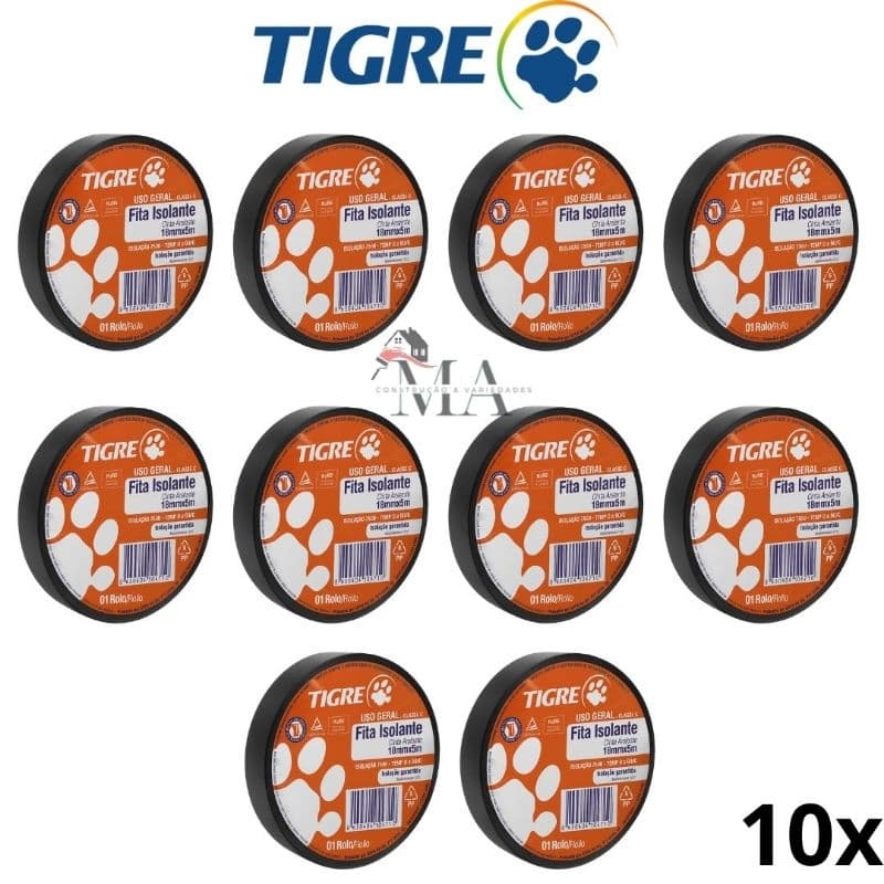 Kit Fita Isolante 18mm x 5 metros Anti Chamas Tigre , Elétrica, Fios, Isolamento