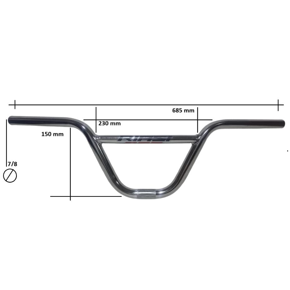 Guidão Bmx Cross Alto Aço Reforçado Para Bike Aro 20, 24 e 26 Bicicleta Manobra Grau Montadinha
