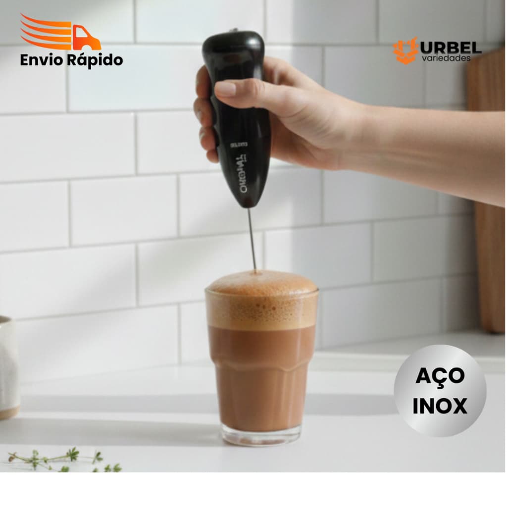 Mixer Portátil Misturador Bebidas Variadas Eletrico Pilhas AA Premium Cores Variadas Pratico