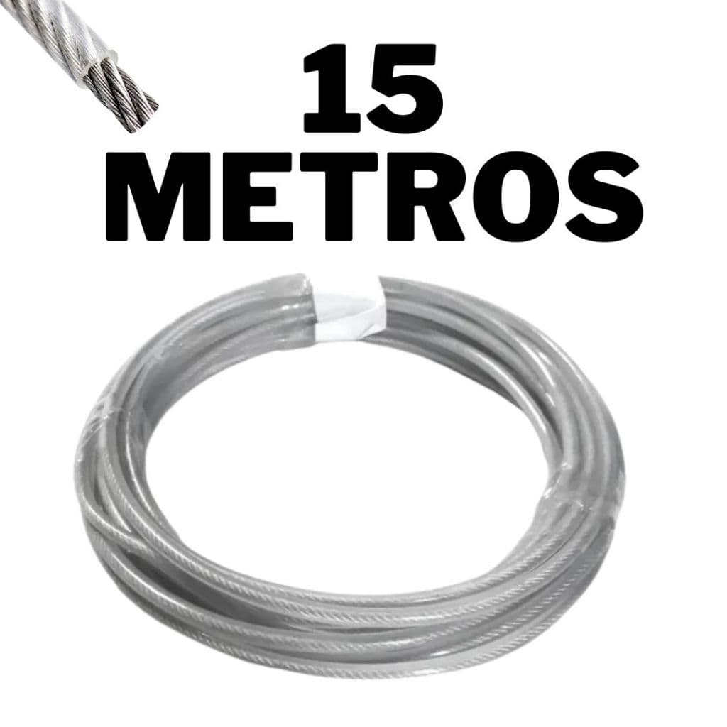 FIO DE AÇO REVESTIDO COM NAYLON 3MM - PARA ROÇADEIRA STIHL E OUTRAS MARCAS. 5M , 10M, 15 METROS.