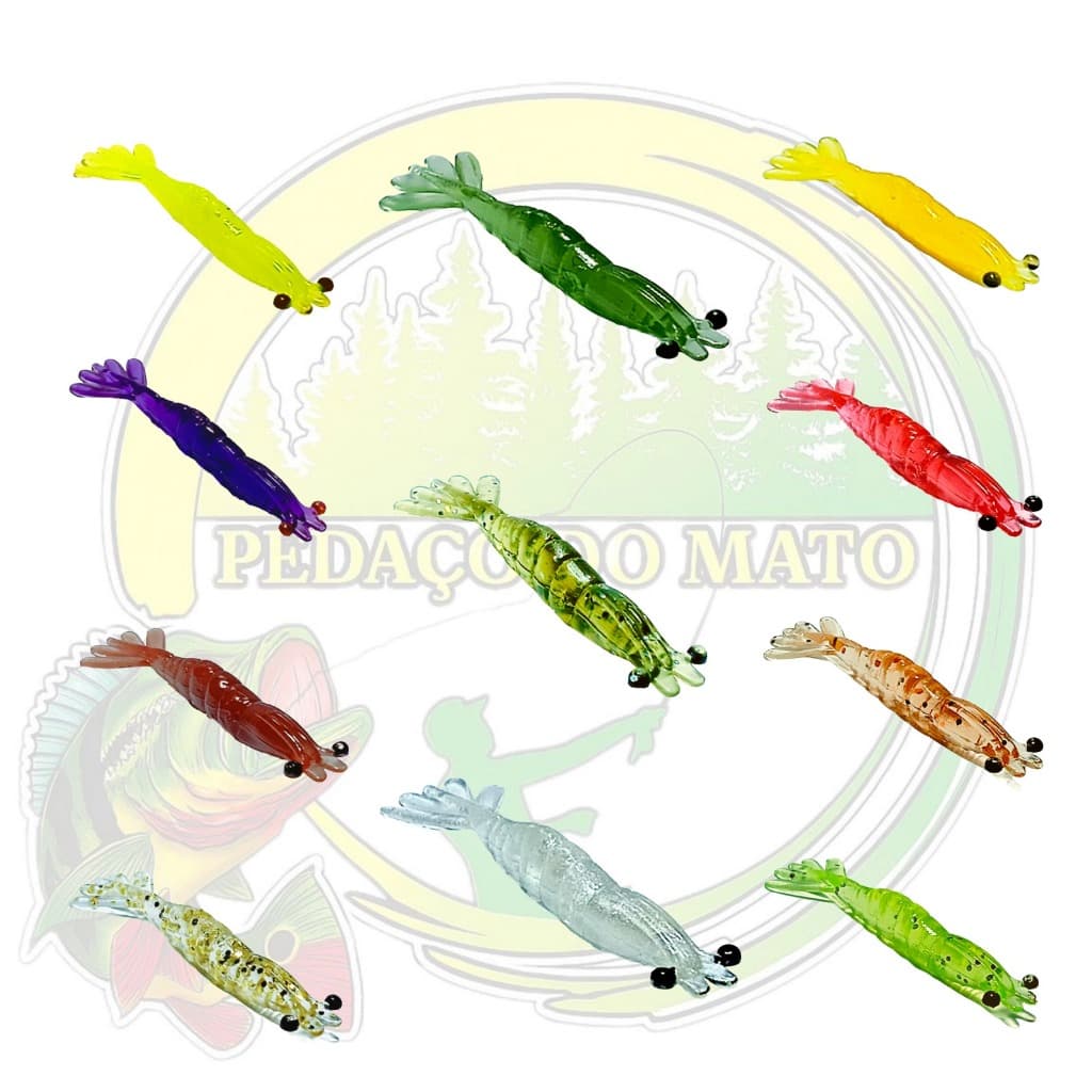 Camarão artificial 7,5CM 10 unidades pesca tucunaré,robalo,corvina e.t.c...