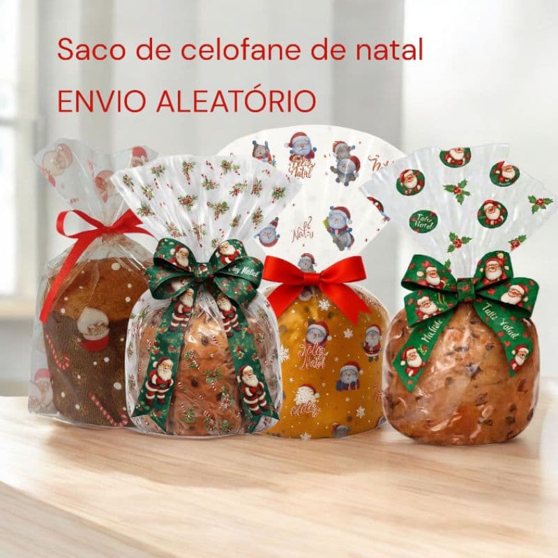 50 Sacos para panetone de natal 250g, 500g, 750g