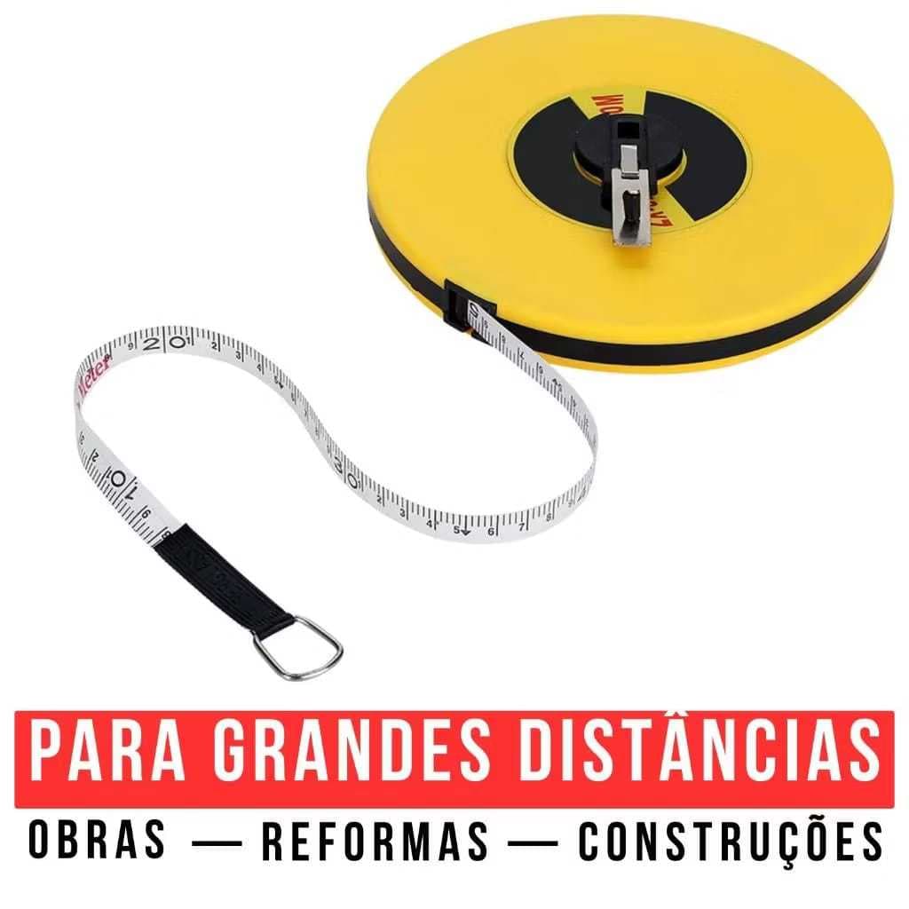 Trena Fita De Fibra Em Estojo De Pvc 30 Metros