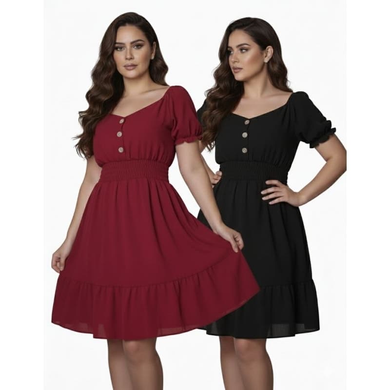 lançamento oferta Vestido mid Ciganinha Verão Elegante Tendência Moda Blogueira luxo tamanho G moda evangelica luxo