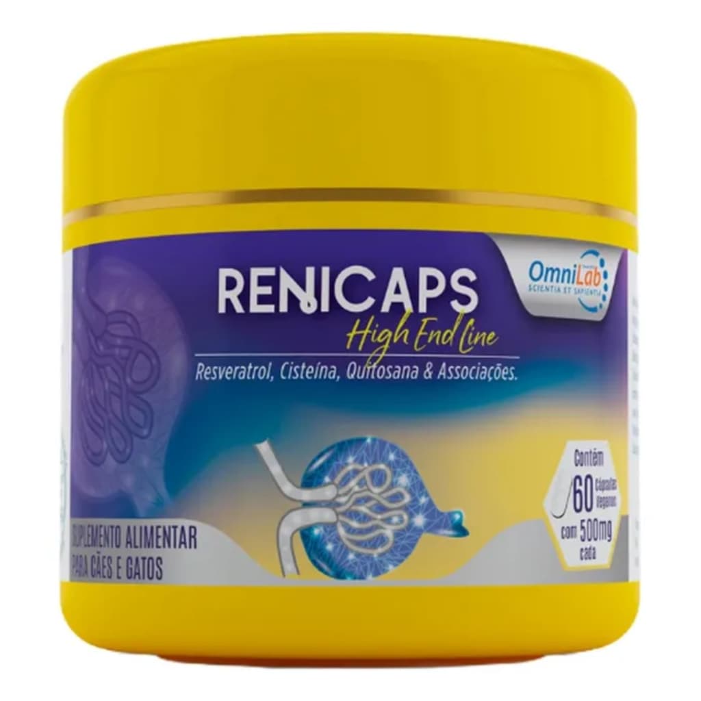 Renicaps High End Line Cães/gato 60capsulas De 500mg Omnilab Renicaps High End Line Cães/gato 60capsulas De 500mg Omnila