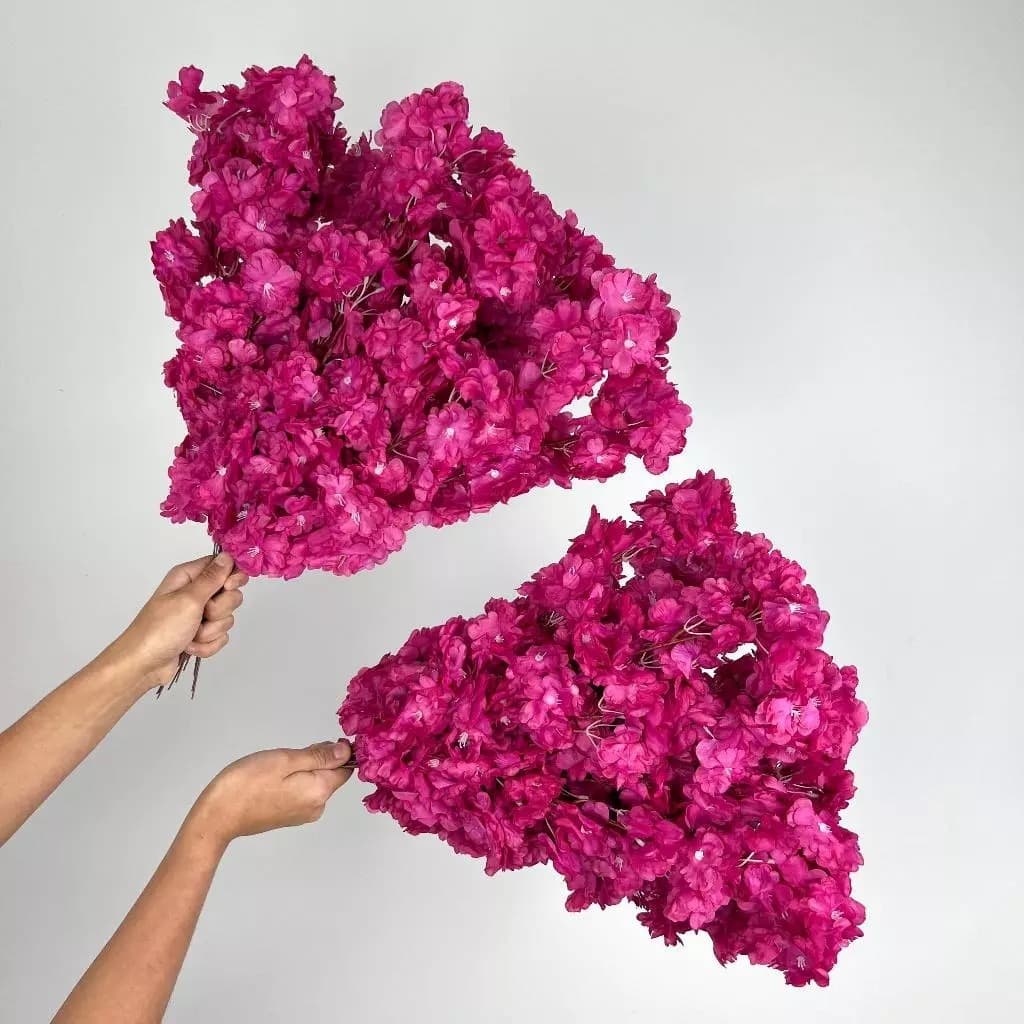 cerejeira -  1 Galho planta artificial Decoração Casa -A-520 ROSA FÚCSIA