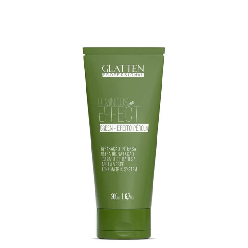 Glatten - Máscara Matizadora - Luminous Effect Green Efeito Pérola - 200ml