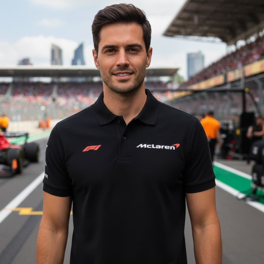 Camisa Polo de Manga Curta Estampada Moda Verão Para Homens Mclaren
