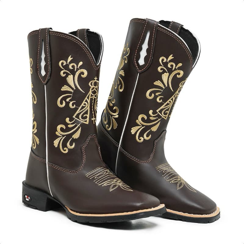 Bota Texana Botina Country Rodeio Feminino Cano Longo Estilosa