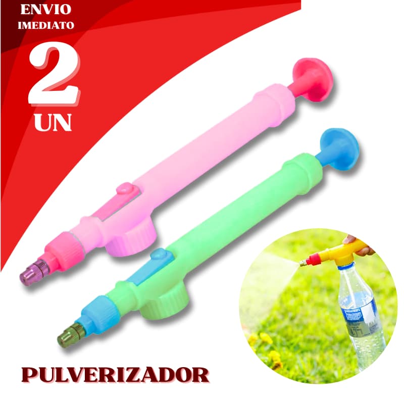 Kit 2 Pulverizadores Manual para Plantas Jardinagem Regar Garrafa Pet