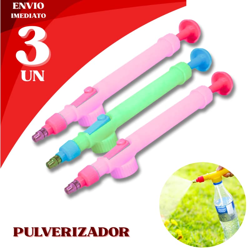 Jogo 3 Pulverizador Manual Garrafa Pet Plantas Regar Jardinagem