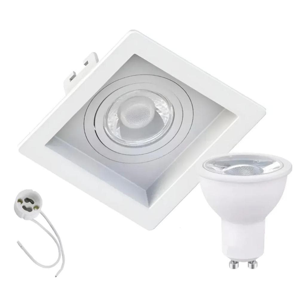 Spot Embutir BRANCO Recuado Lâmpada Dicroica MR11 Led GU10