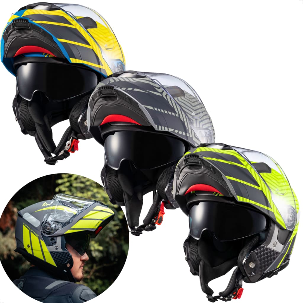 Capacete Moto Escamoteável Texx Kratos Cyber Articulado Robocop Dupla Viseira Solar