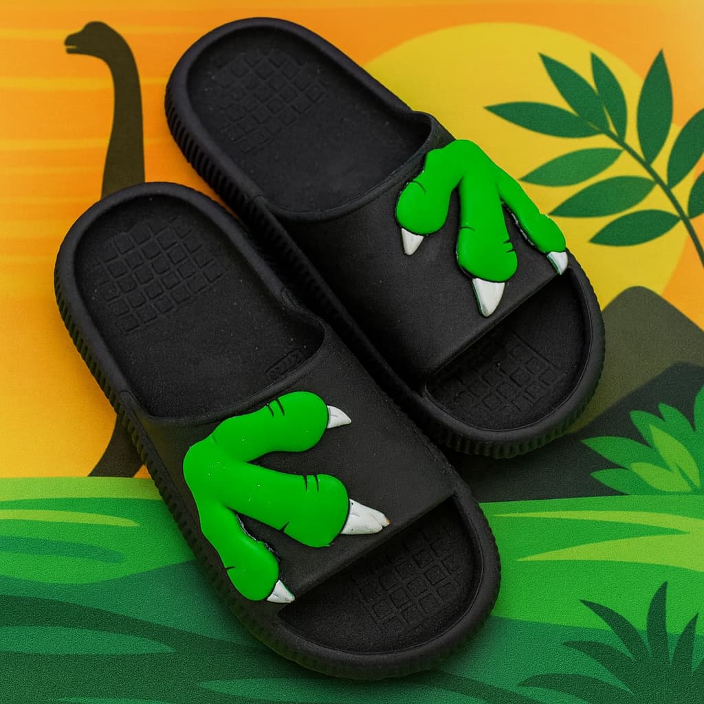 Chinelo Menino Infantil Juvenil Adulto Confortável Macio Dino Emborrachado Antiderrapante Promoção
