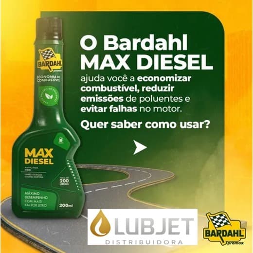 Bardahl Max Diesel 200ml – Limpeza e Eficiência para Motores Diesel
