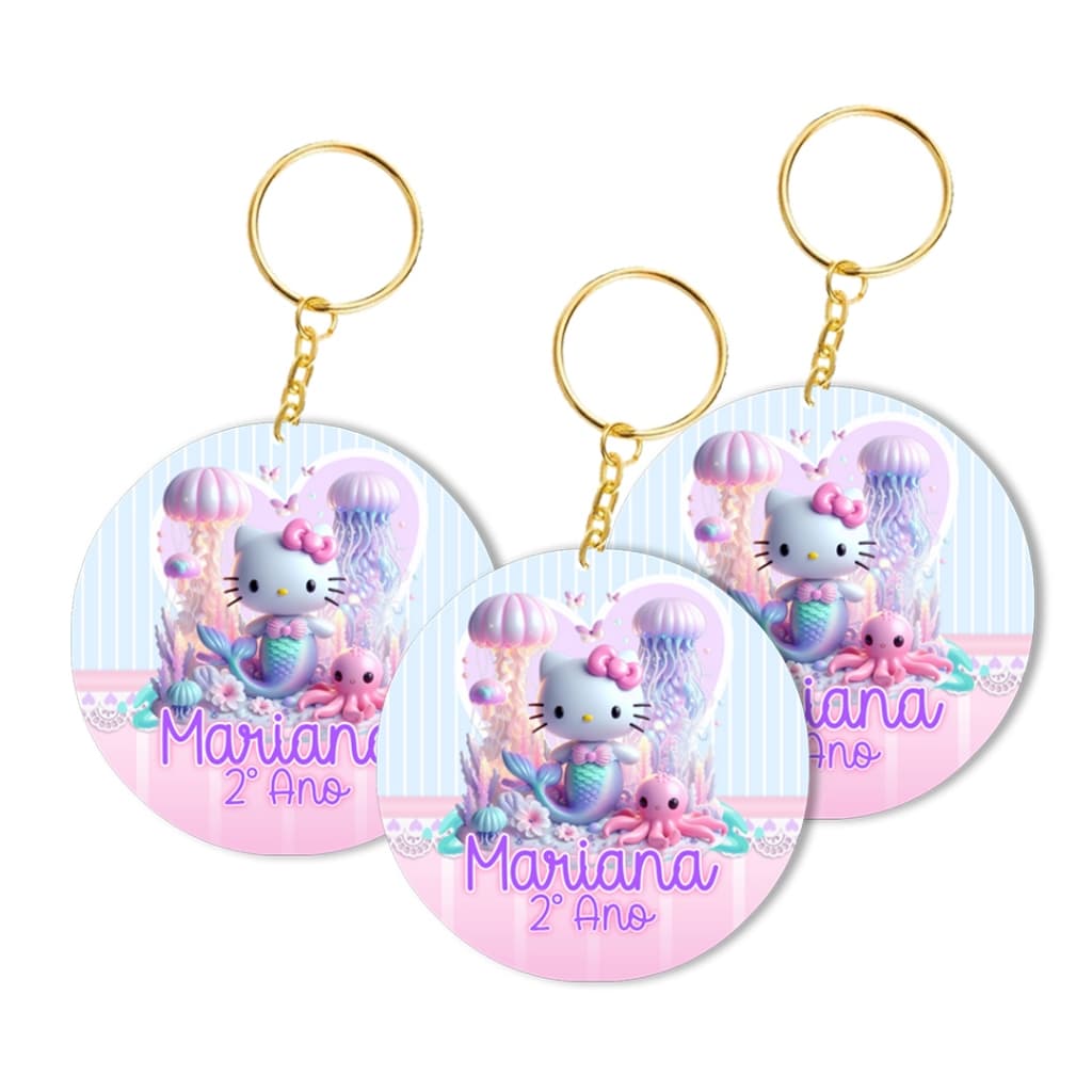 Chaveiro Para Mochila Escolar Hello Kitty Personalizado Com Nome