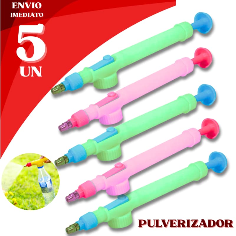Jogo 5 Pulverizador Manual Garrafa Pet Plantas Regar Jardinagem